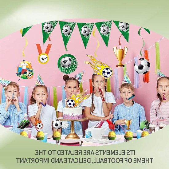 Voetbal Taartdecoratie, 20 Stuks, Versieringen voor Jongens Verjaardag, Sportthema Feestdecoraties en Taartaccessoires — afbeelding 4