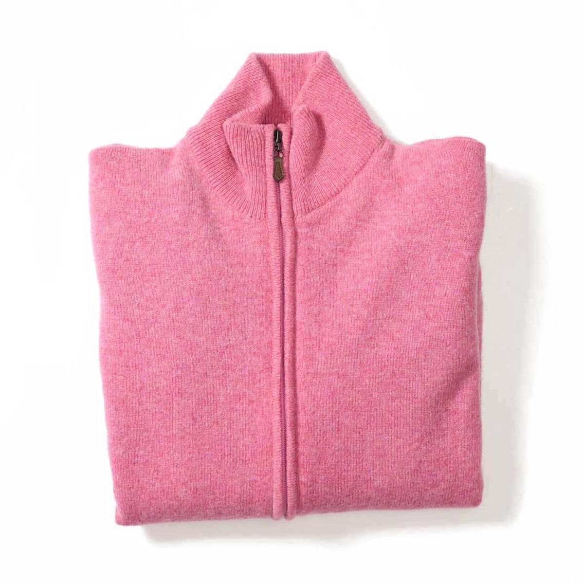 Osborne Knitwear Windstopper cardigan met rits - Dames - Lamswol - Nougat - Zwarte voering - XL