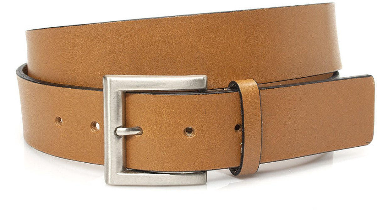 Jeans riem camel - Dames riem - 4 cm breed - Leer - Jeans riem - Sportief - Maat 115
