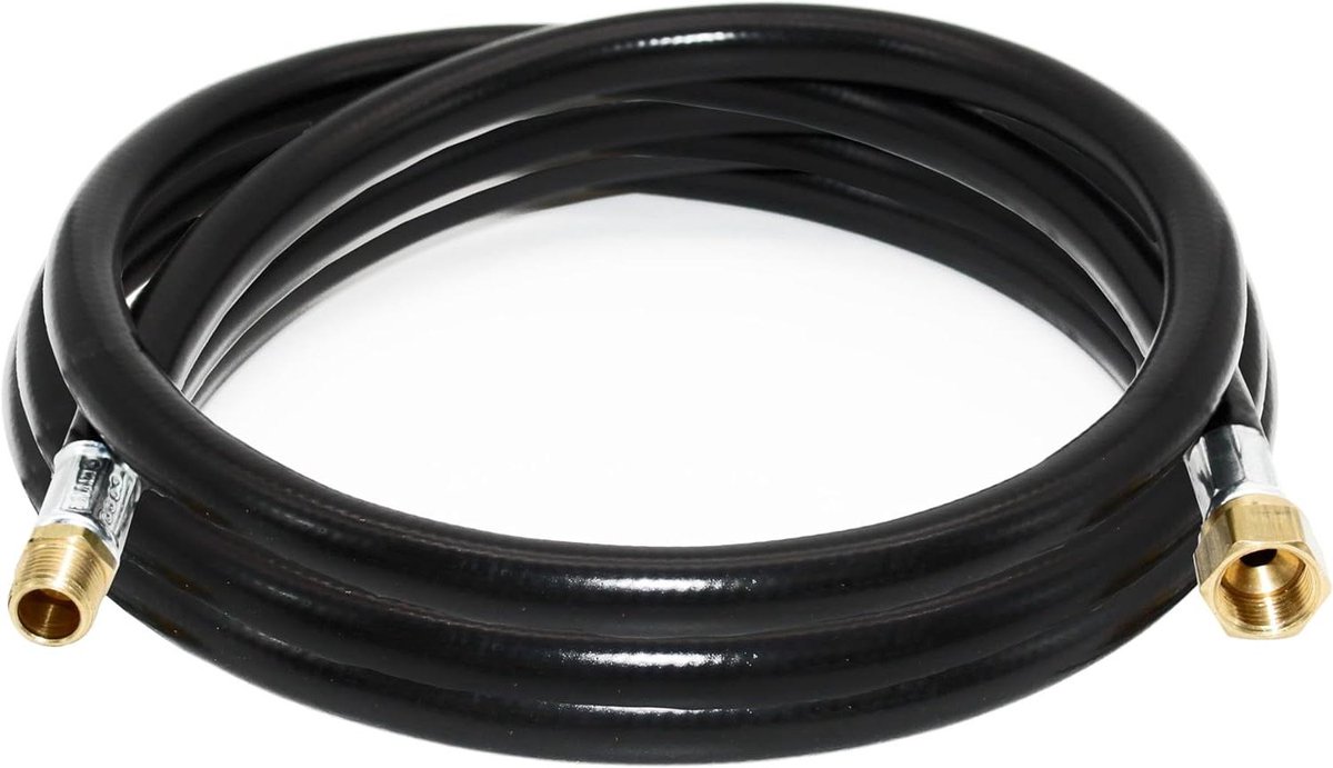 Propaan Slangassemblage - Gas Slang - Camper Aansluiten - Thermo Plastic - 120 Inch - Zwart