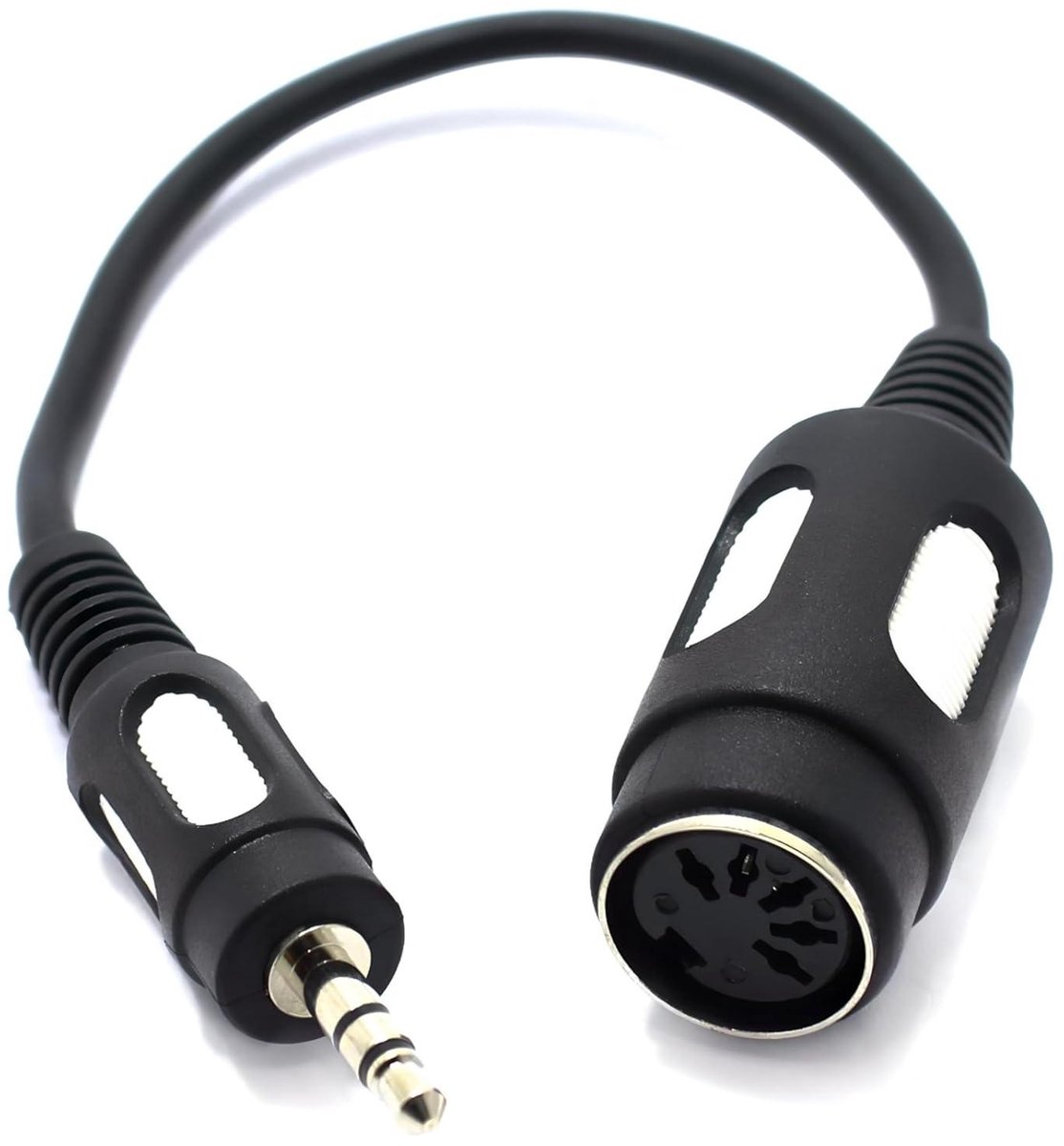 Audio Adapter - DIN naar Jack - Apparaten Verbinden - Gouden Connectoren - 5-pins - Zilver