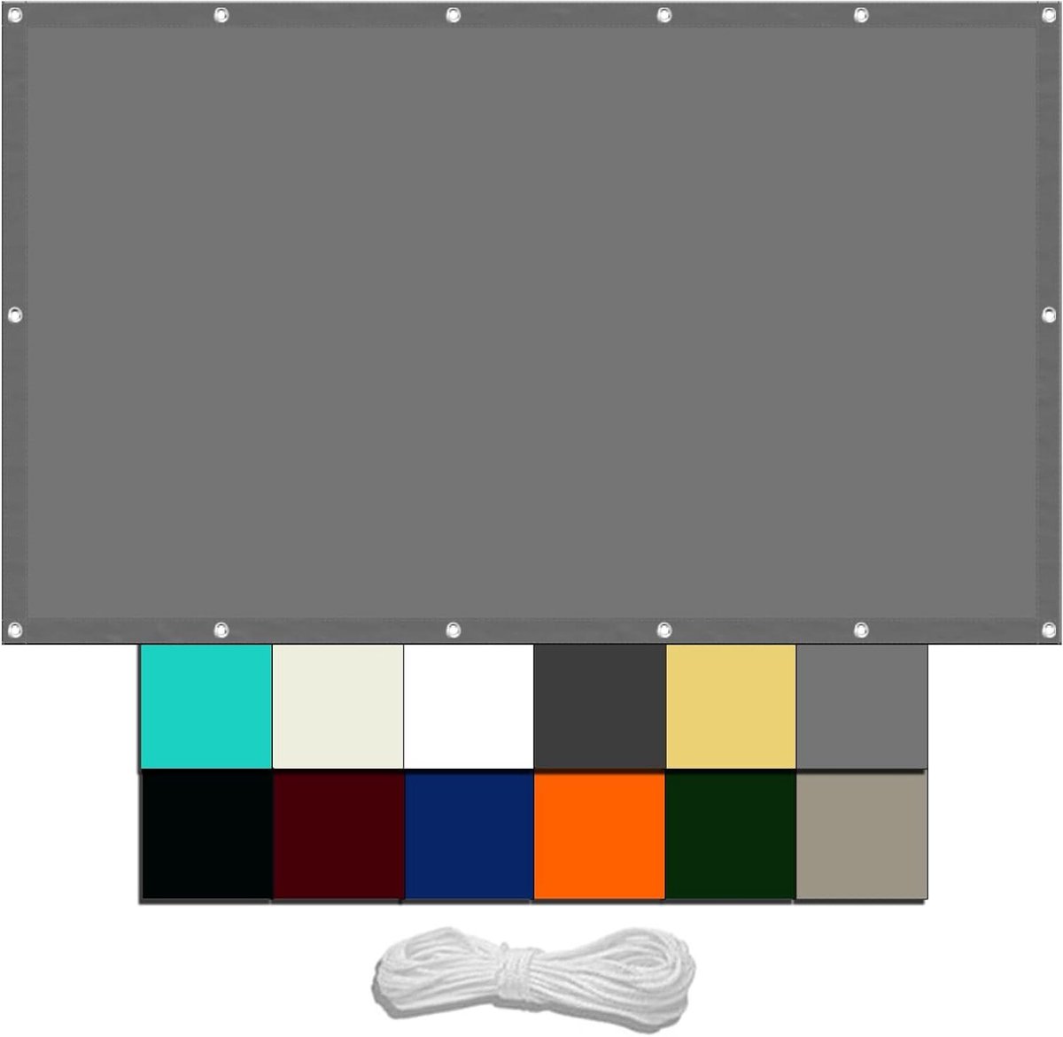 Camping Tarp - Zonnedoek Zeil - Buiten Beschermen - Waterafstotend Polyester - 1.8x3m - Lichtgrijs