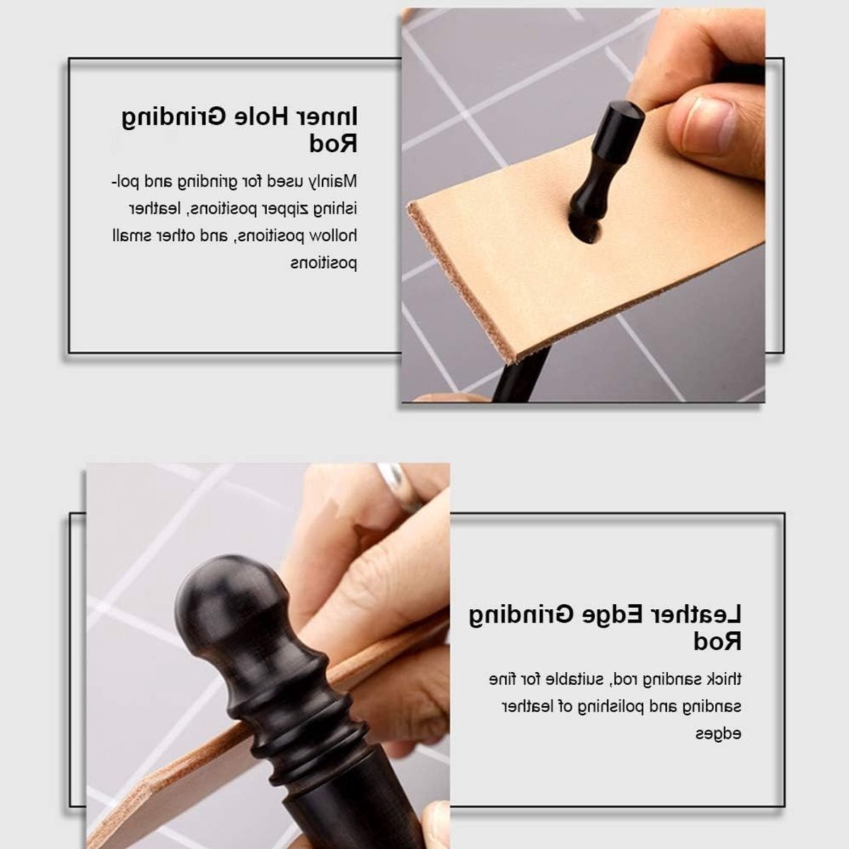 Set van 2 Leer en Houten Randafwerkingsgereedschappen - Multifunctionele Polijststokken voor DIY Handwerk en Leerbewerking