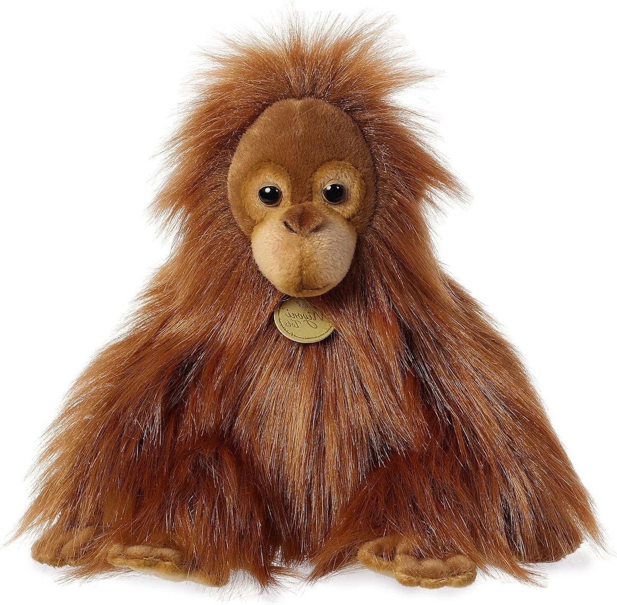Baby Orangutan Knuffel - Pluche Dier - Kinderkamer Decoratie - Handgestikt Uniek - 14 x 16.5 x 21.6 cm - Oranje