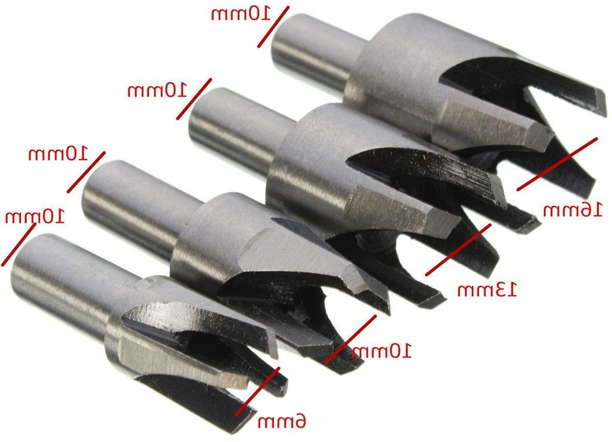 Set van 8 HSS Plugboor en Taper Klauw Type Tenon Gereedschap voor Houtbewerking en Timmerwerk, Geschikt voor Bank- en Handboormachines
