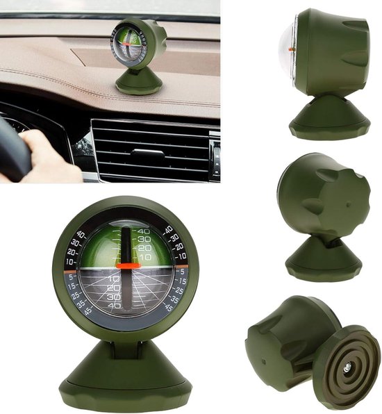 Auto Inclinometer - Hellingsmeter Balancer - Wegomstandigheden Leren - Hoge Gevoeligheid - 8 x 5.5 cm - Legergroen — afbeelding 4