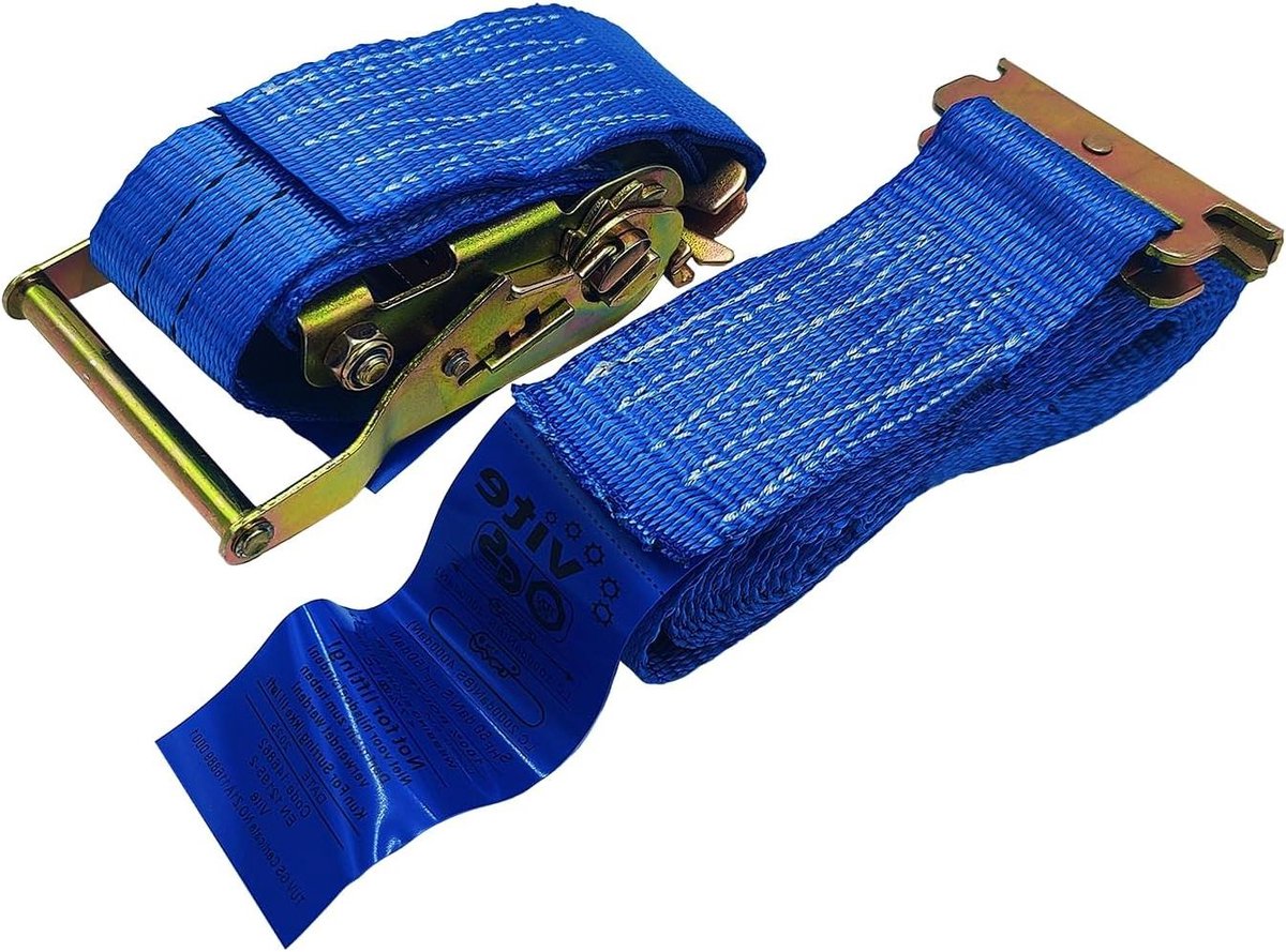 Laadlus Ratelband - Spanband Hekriemen - Lading Zekeren - Combi Profiel Haak - 480 meter - Blauw