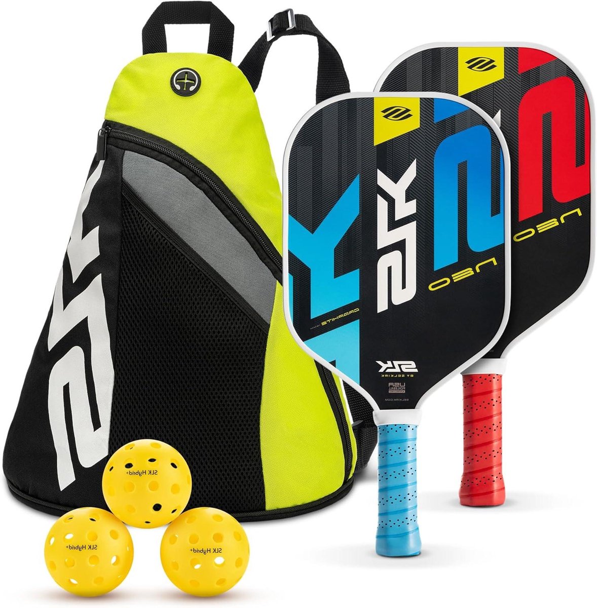 Pickleball Paddles Set - Padel Rackets - Pickleball Spelen - Honingraat Kern Technologie - 212 gram - Rood en Blauw