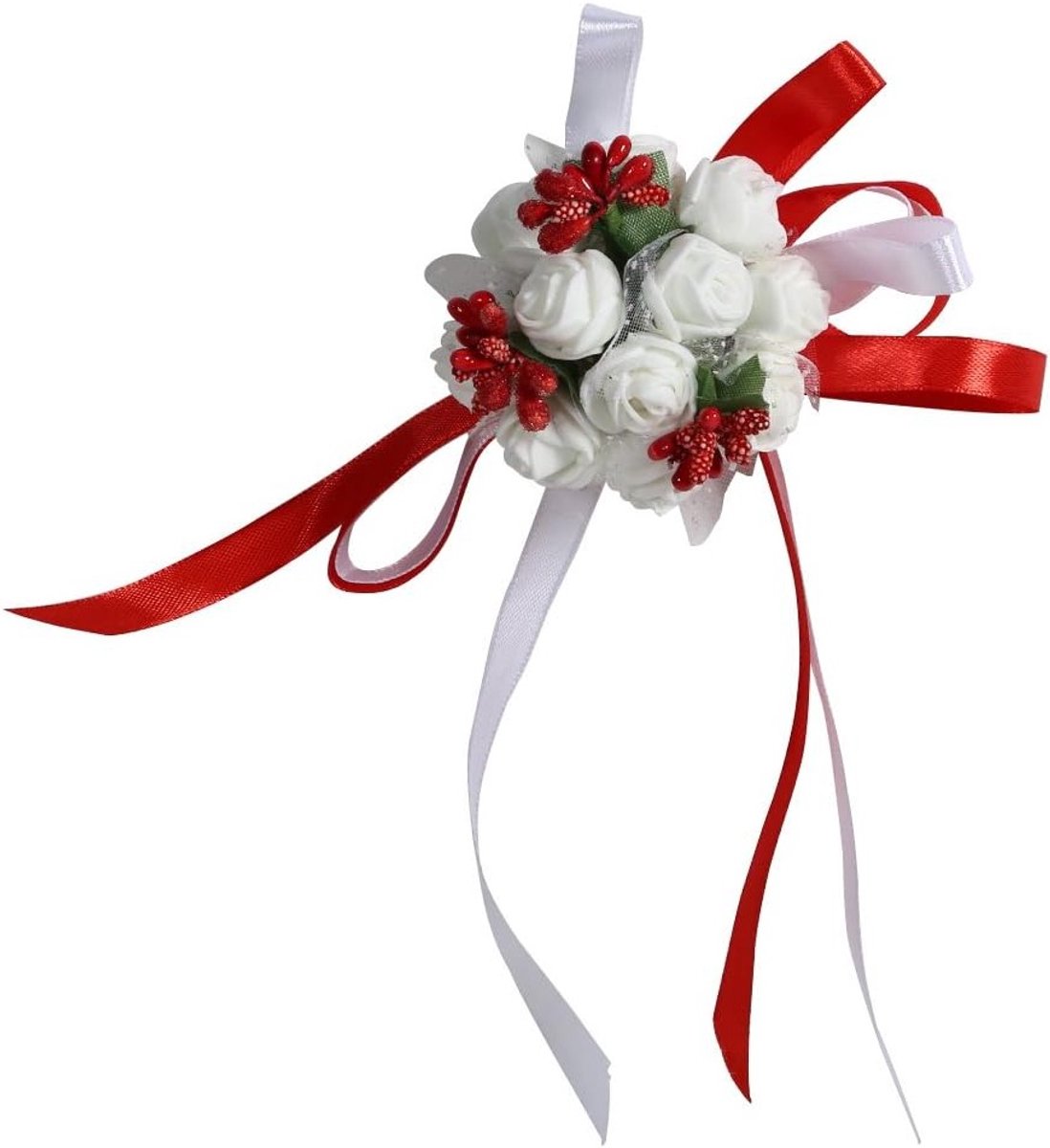 Prachtige Polscorsage met Bloemen en Lint voor Bruidsmeisjes en Feestdecoraties, 1 Stuk