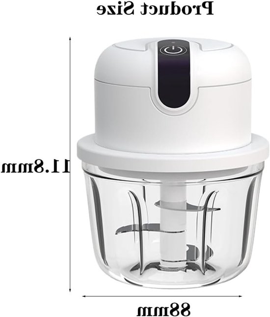 Mini Uienhakker - Draadloze Elektrische Hakmachine 350ml, Oplaadbaar, Geschikt voor Uien, Fruit, Noten en Vlees — afbeelding 2