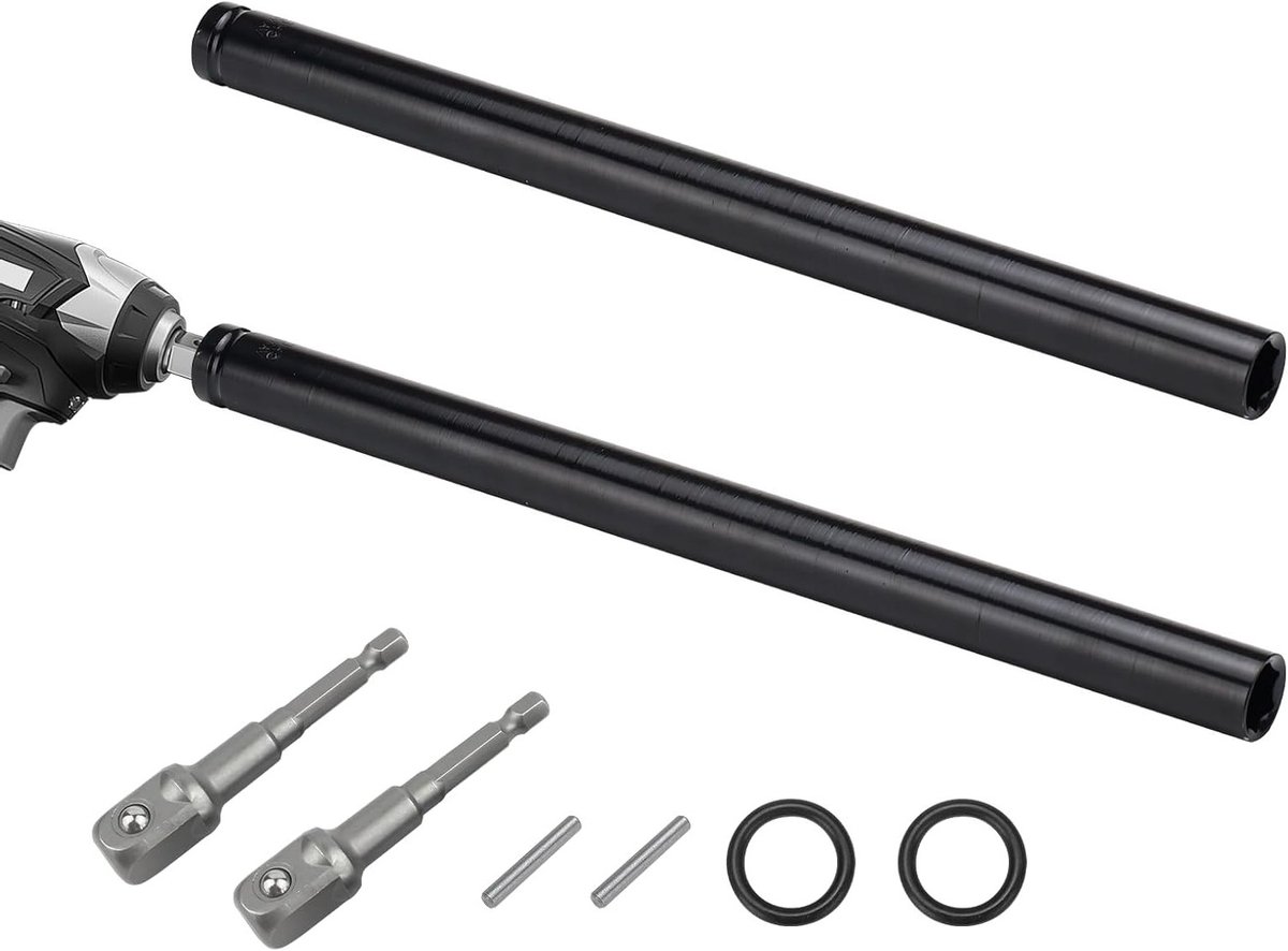 Hollow Shaft Moerdriver Set van 1/2'' - 2-delige Set voor Impactboor en Sleutelset met Hexaansluiting