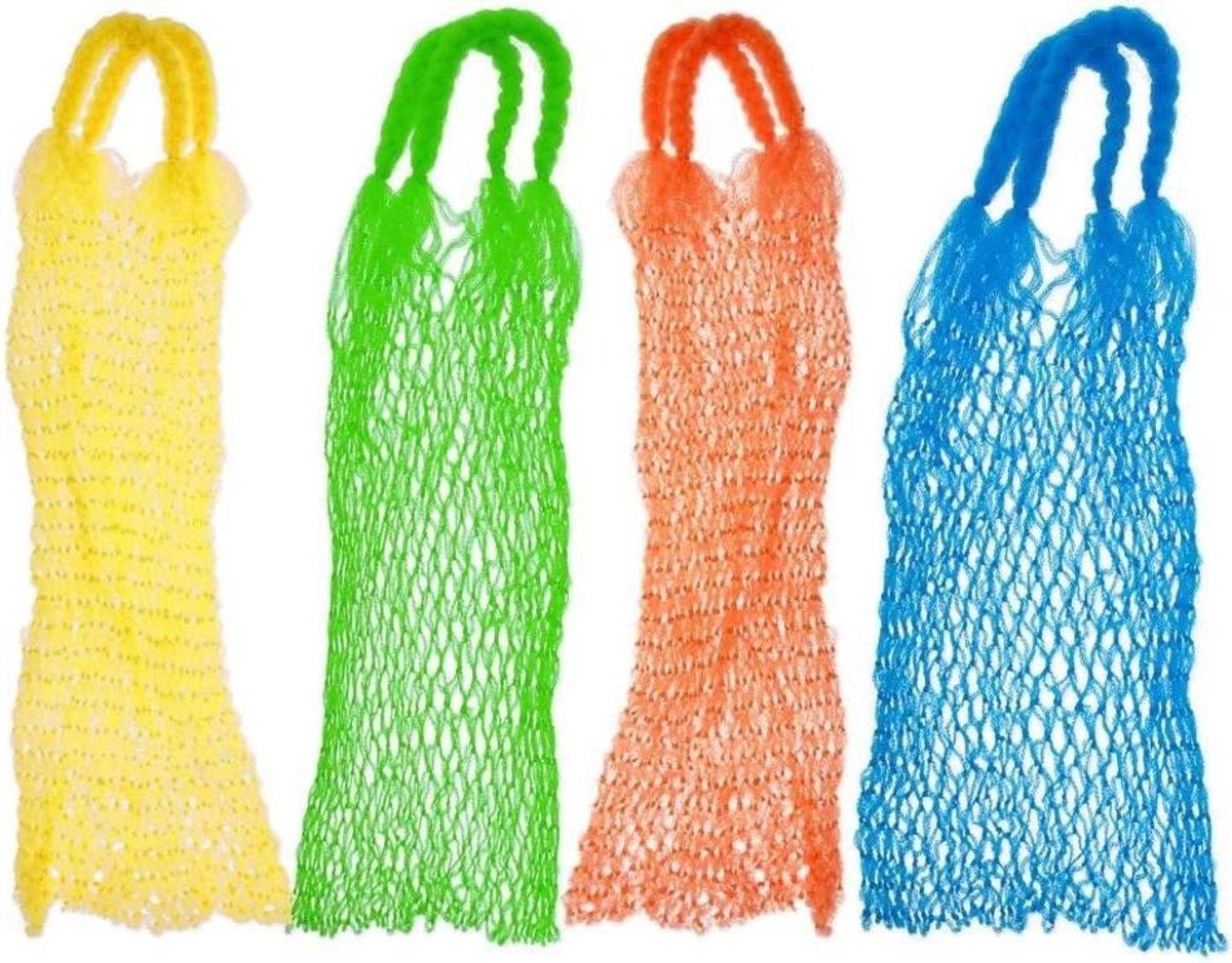 Opbergtas Net - Nettas Strandtas - Strandspullen Vervoeren - Grote Opening - 90 cm - Veelkleurig