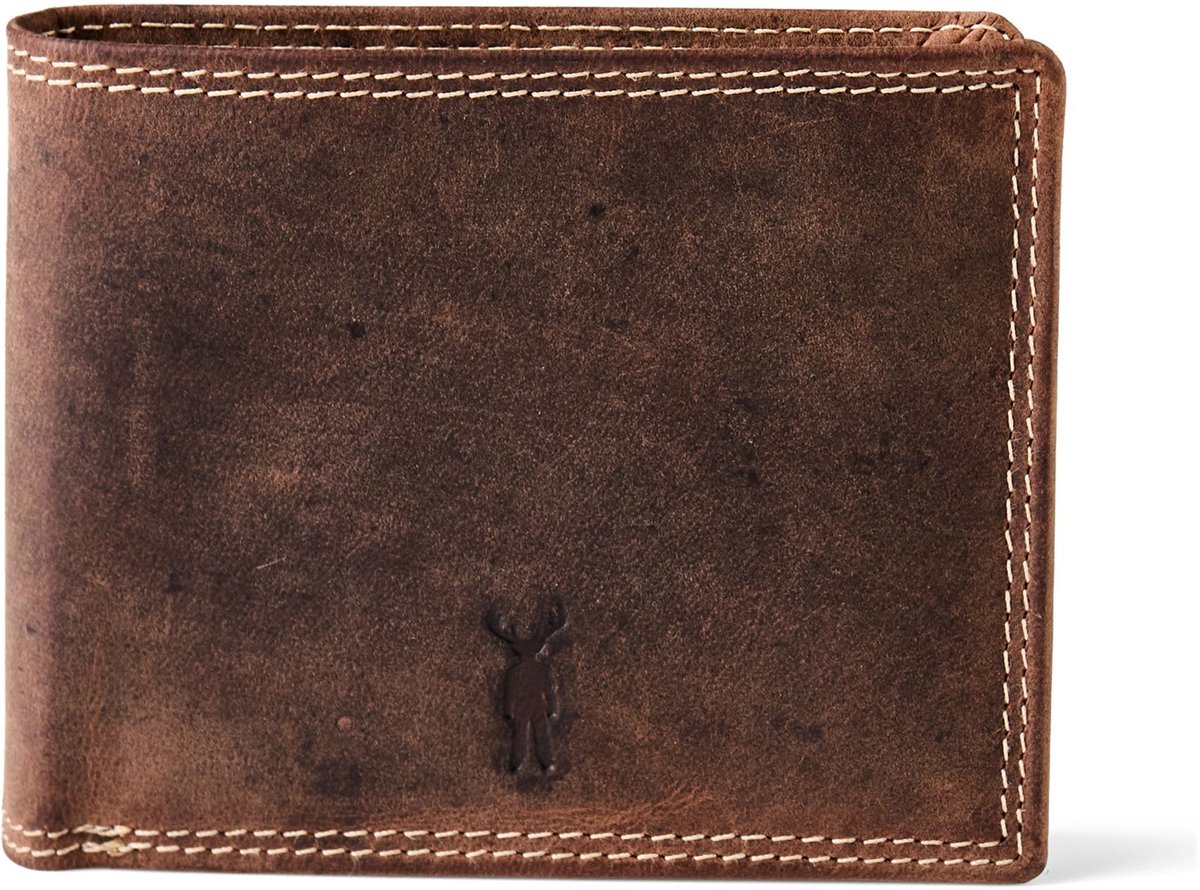 Jack Kinsky Baltimore 109 Portemonnee RFID-bescherming Leer 12 cm - Jongens - Horizontaal - cognac