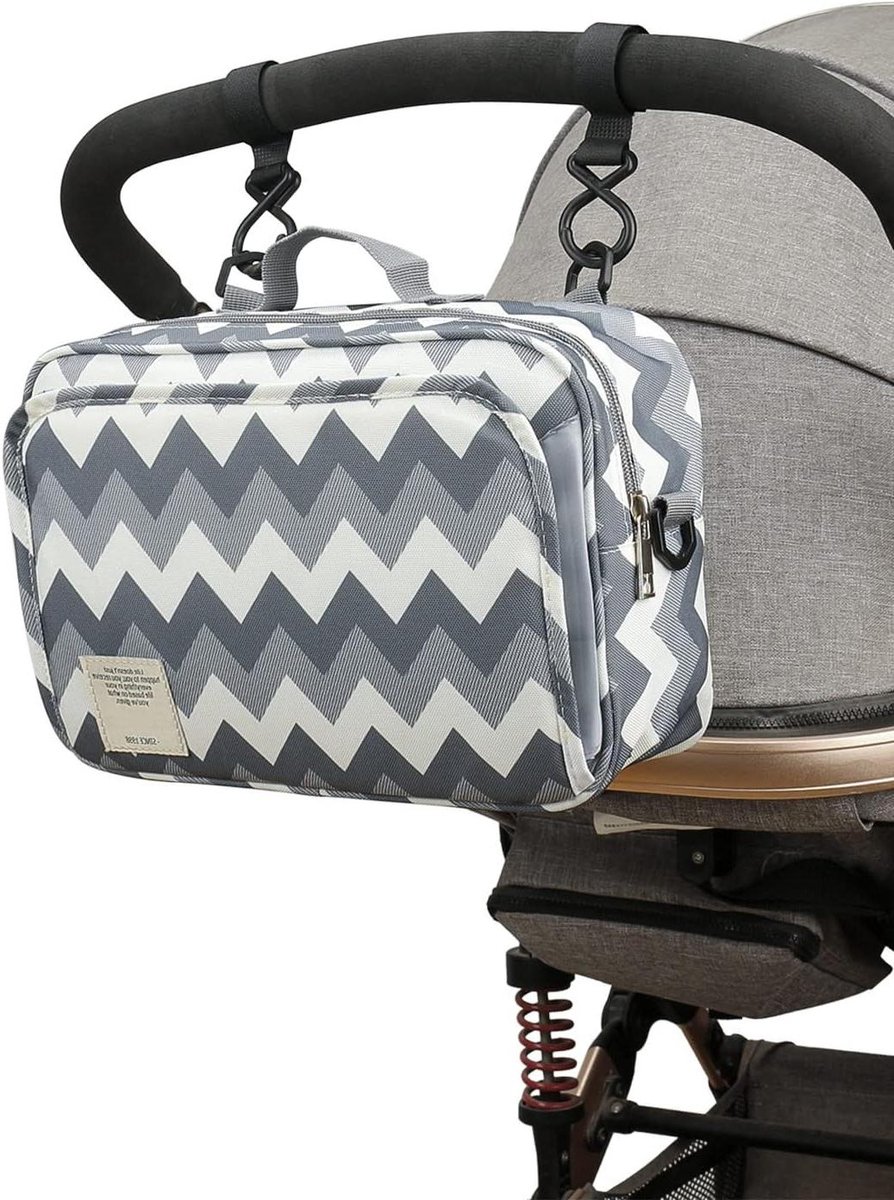 Kinderwagen Organizer Tas - Buggy Opbergtas Kinderwagen Accessoire - Baby Benodigdheden Meenemen - Met Vochtige Doek Dispenser