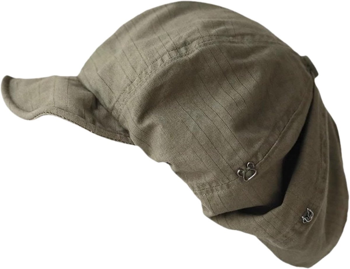 JeiibrZui Vintage Collectie Dames Baret - 54-60 Cm - 1 Stuks - Zwart - Klassieke Bakerboy Muts Met Klep Voor Dagelijks Gebruik En Speciale Gelegenheden