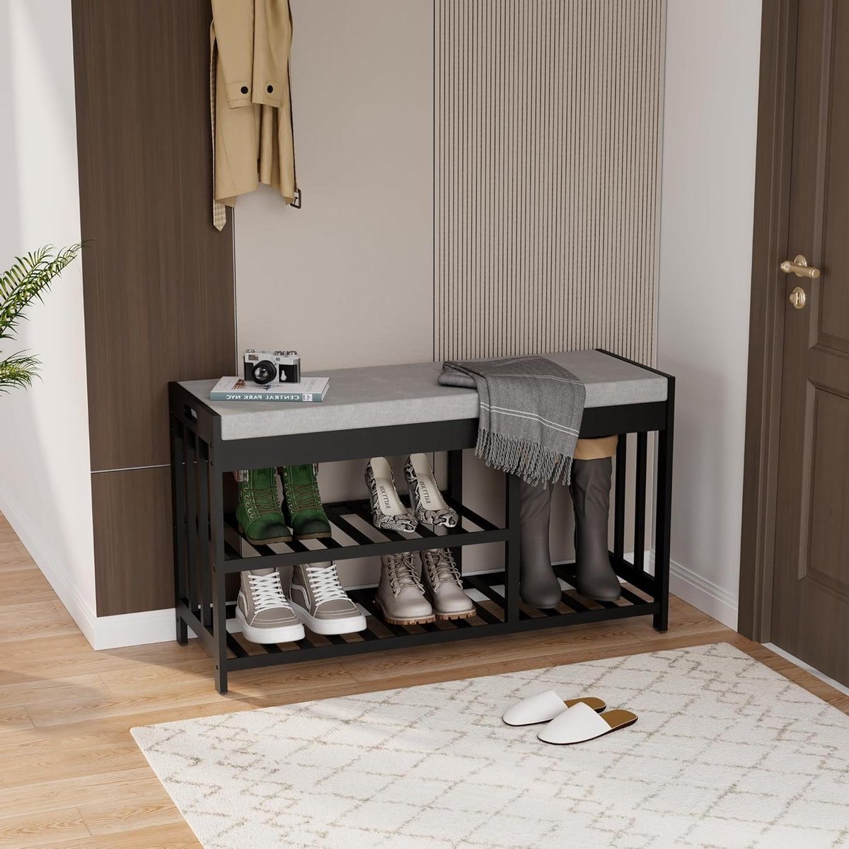 3-Tier Bamboe Schoenenrek Bank, Schoenopslag Organizer Bank, Entryway Banken, Schoenen Rac