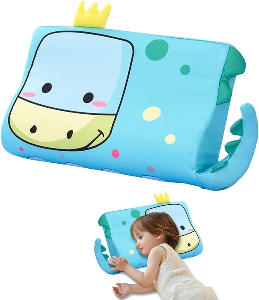 Cushion 45 x 27 x 6 cm - Ademend Kussen voor Kinderen - Schattig Dinosaurus Kussen voor Betere en Gezondere Slaap