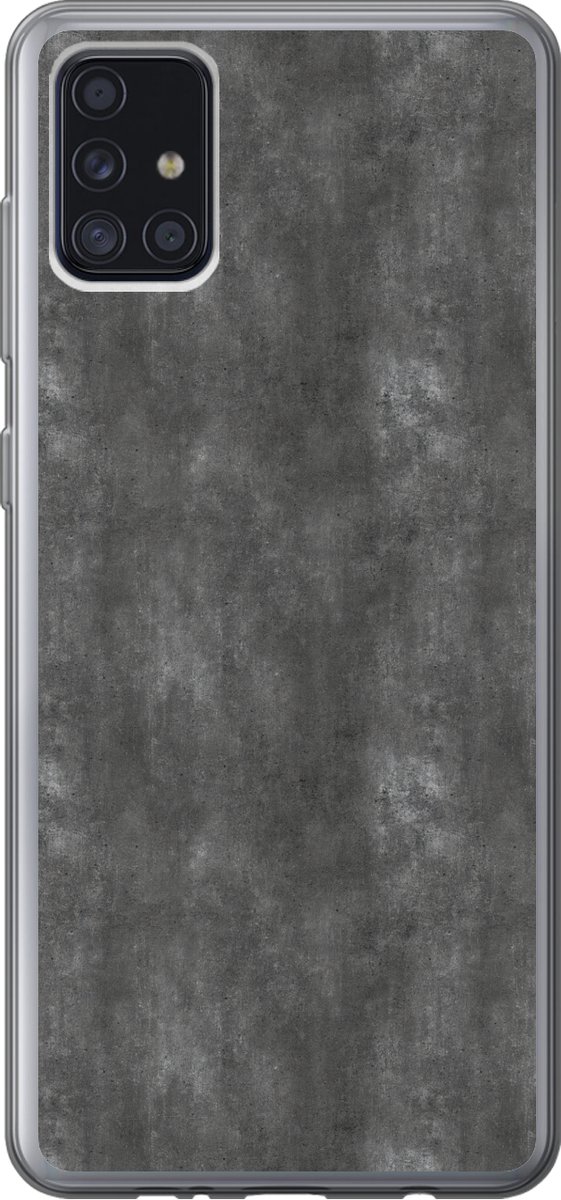 Telefoonhoesje Geschikt voor Samsung Galaxy A52 5G hoesje - Donkergrijs - Ruw - Beton print - Siliconen Telefoonhoesje Telefoonhoesje
