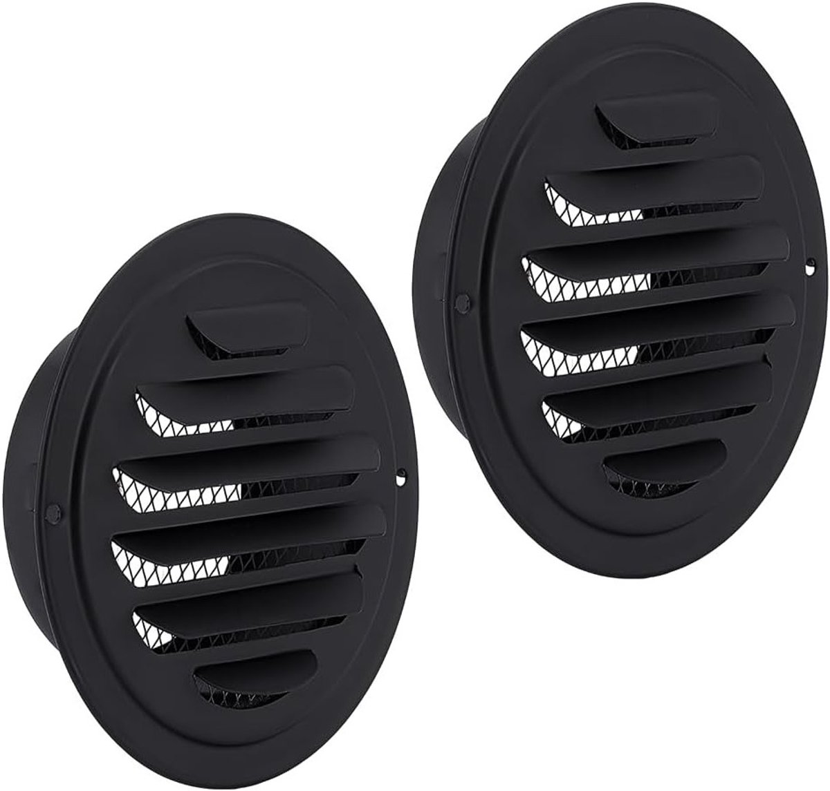 2 Pack 5.6 inch RVS Luchtopeningen Zwart Ovale Uitlaat Ventilator Cover voor Badkamer, Garage en Keuken Ventilatie en Woondecoratie
