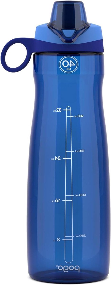 Waterfles - Drinkfles Sportfles - Onderweg Hydrateren - Lekvrij Chug Deksel - 40 Ounces - Blauw