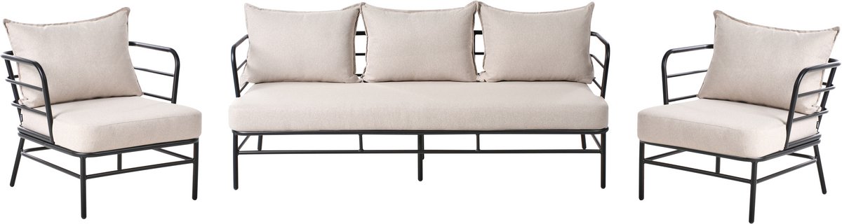 PONZONE - Loungeset 5-zits - Lichtbeige - Aluminium