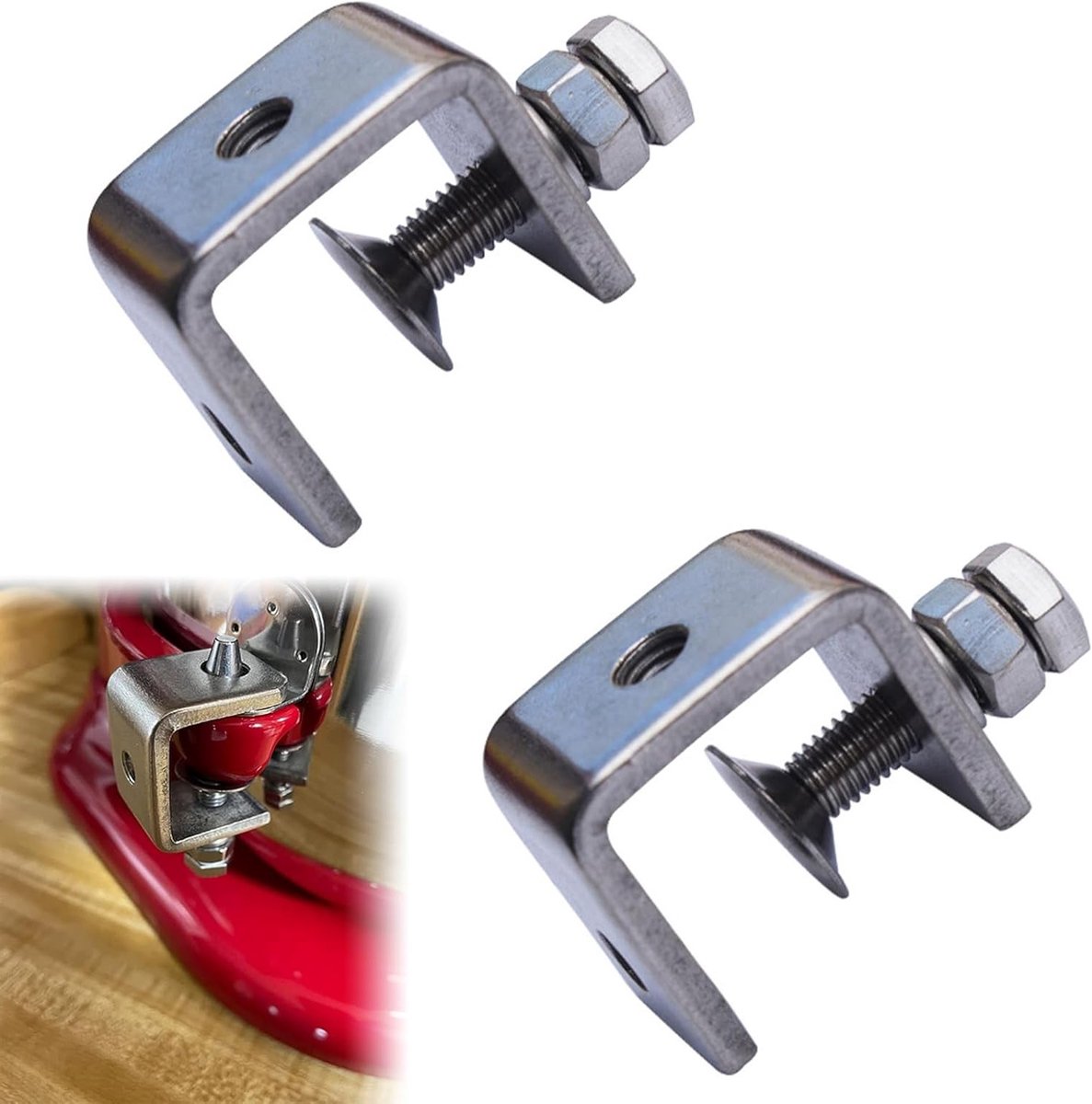 Duurzame RVS C-klemmen voor stevige bevestiging, antislip ontwerp, ideaal voor houtbewerking en metaalbewerking