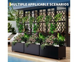 Verhoogde plantenbak - Verhoogde plantenbak van gegalvaniseerd staal - Plantenbak voor buiten - 180 × 90 × 40 cm - Zwart