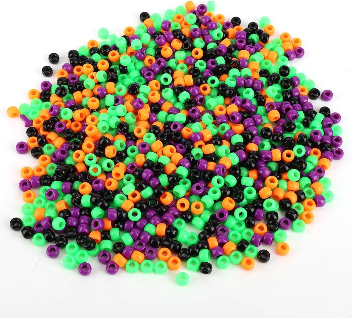 Halloween Kralen Set van 1000 Stuks, Pony Kralen, Spacer Kralen en Kandi Kralen voor DIY Sieraden, Armbanden en Haaraccessoires in 4 Kleuren