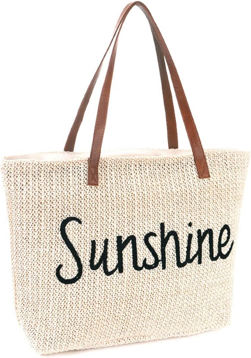 Grote Gestreepte Strandtas Dames - Geweven Shopper voor Strand en Vakantie