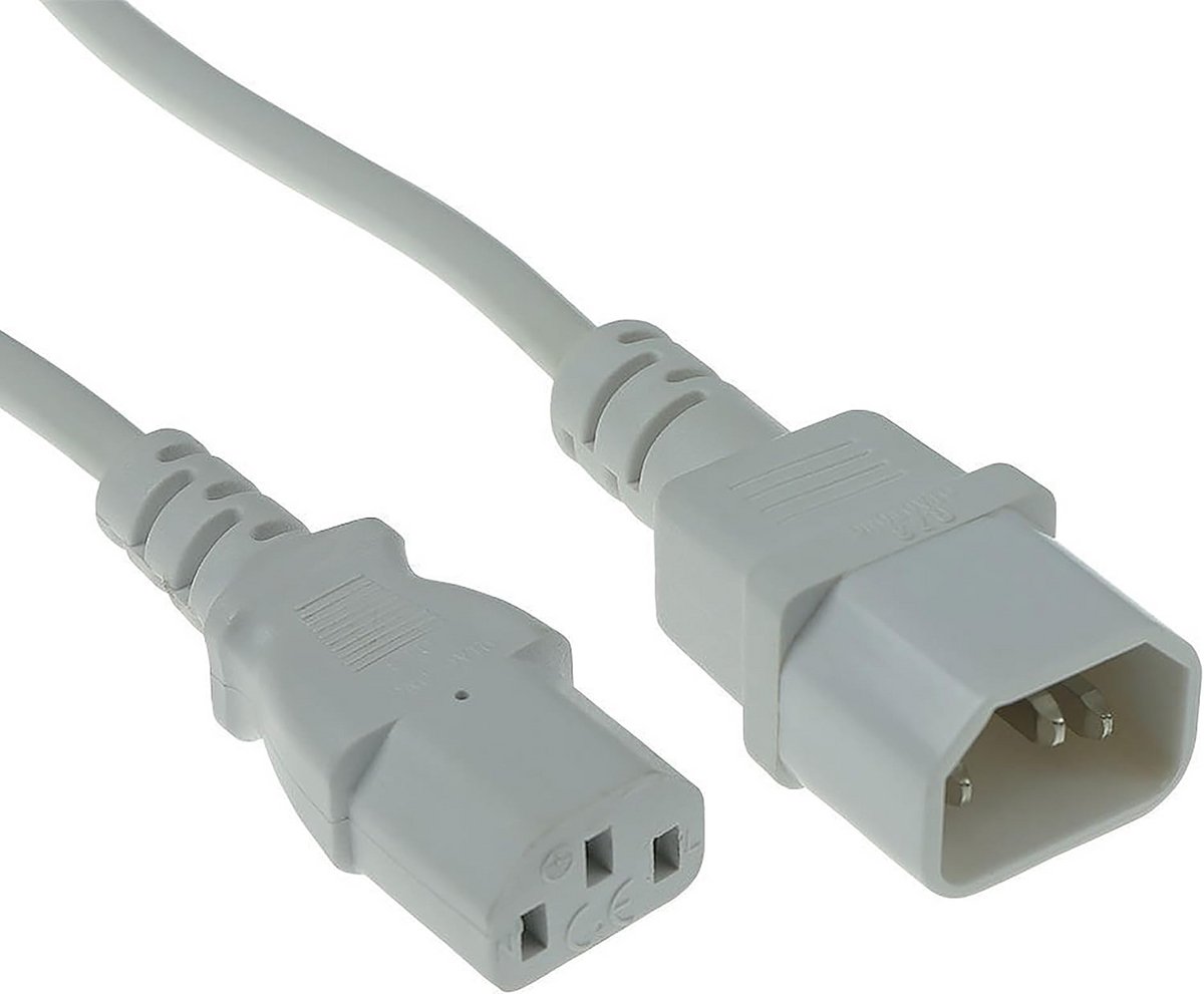 ACT Stroomkabel C13 - C14 wit 0,3 m AK5422