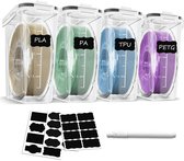 Filament Opbergdoos - 4 stuks filamentcontainer voor 3D printen - filamentverzegeling en bescherming - draagbare opslag - water- en stofdicht - stapelbaar en ruimtebesparend - 4,0 l - 3D-printeraccessoires voor thuis en op kantoor