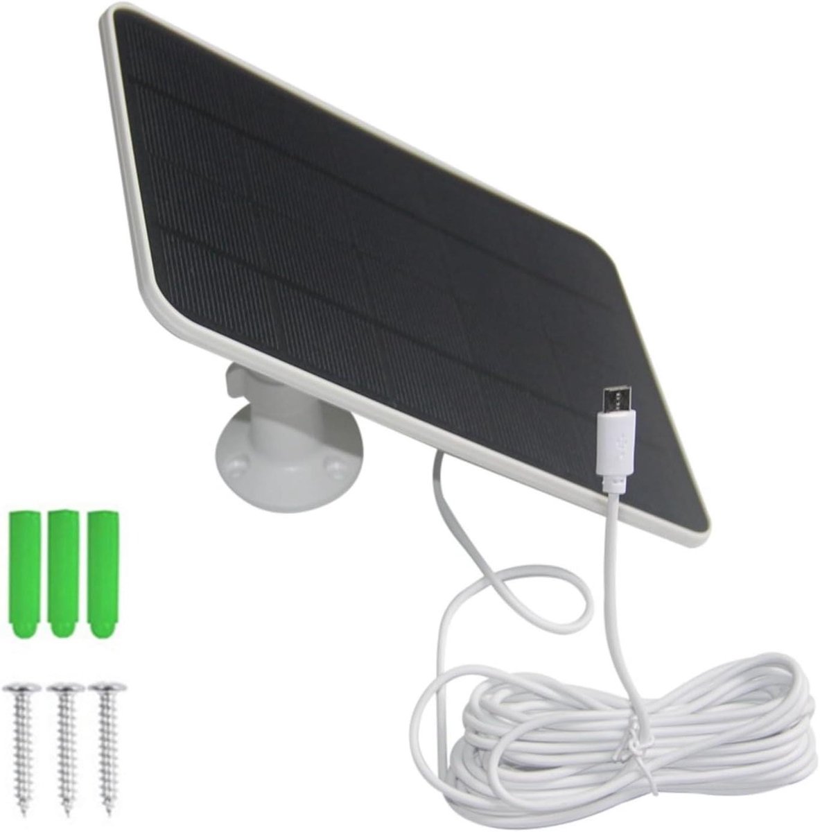 Zonnepaneellader - Solar Charger - Camera Voeden - Hoge Efficiëntie - 6W Vermogen - Wit