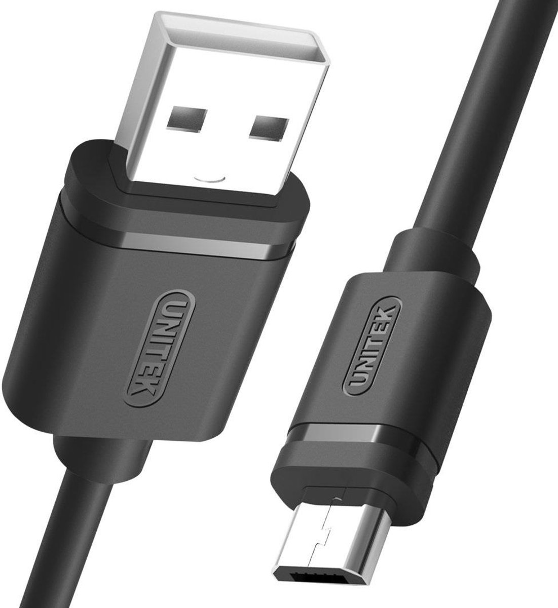 Unitek Kabel USB A auf micro USB/ 2 Meter/schnelles Aufladen und Synchronisation/Quick Charge/ 2,5 A/USB 2.0 480 Mbps/ 100% Kupfer, Schwarz, PVC Ummantelung, Y-C455GBK