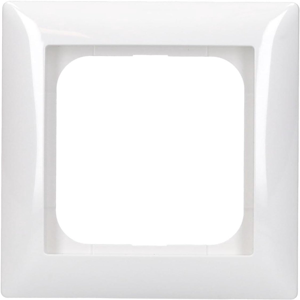 Afdekraam Enkel - Wandcontactdoos Frame - Stopcontact Afdekken - Kleine Hoekradius - 81 x 81 mm - Alpinewit
