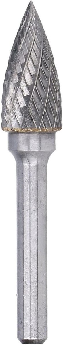 Draaivijl Metaal - Metaalvijl Kegelvorm - Metaal Bewerken - Dubbele Groeven - 6mm Schacht - Metaalkleur