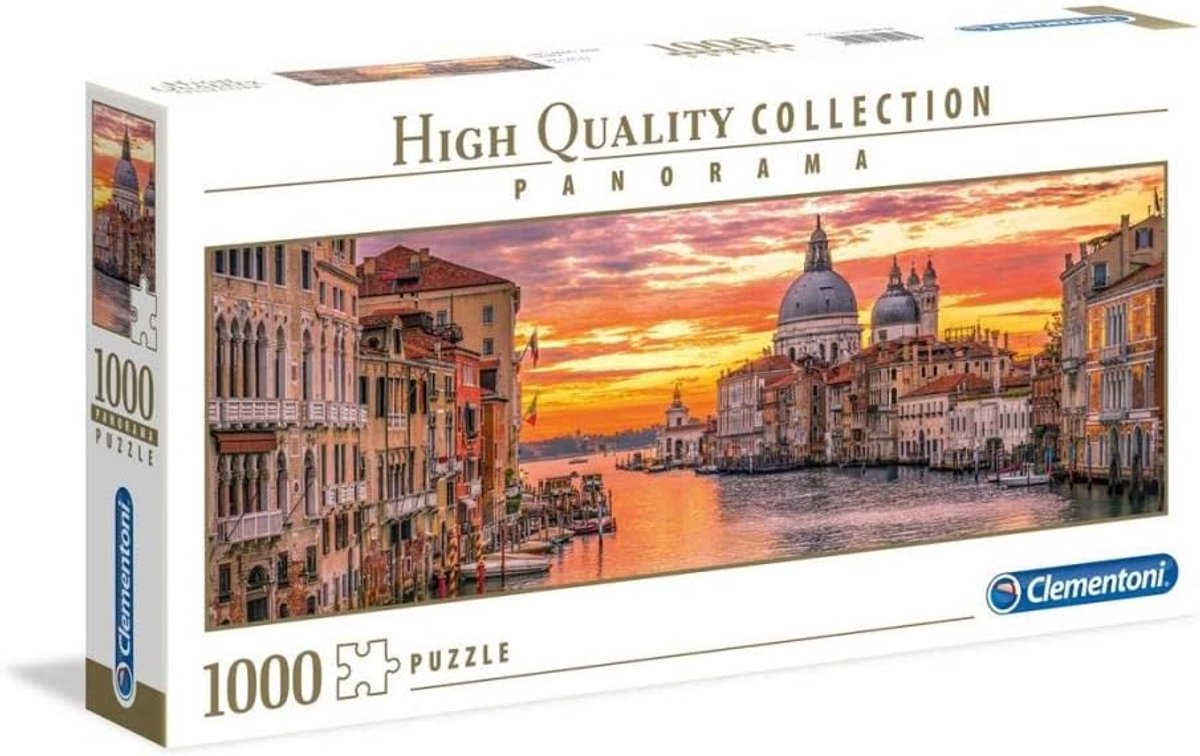 Panoramische Legpuzzel 1000 Stukjes - De Canal Grande Venetië - Puzzel voor Volwassenen