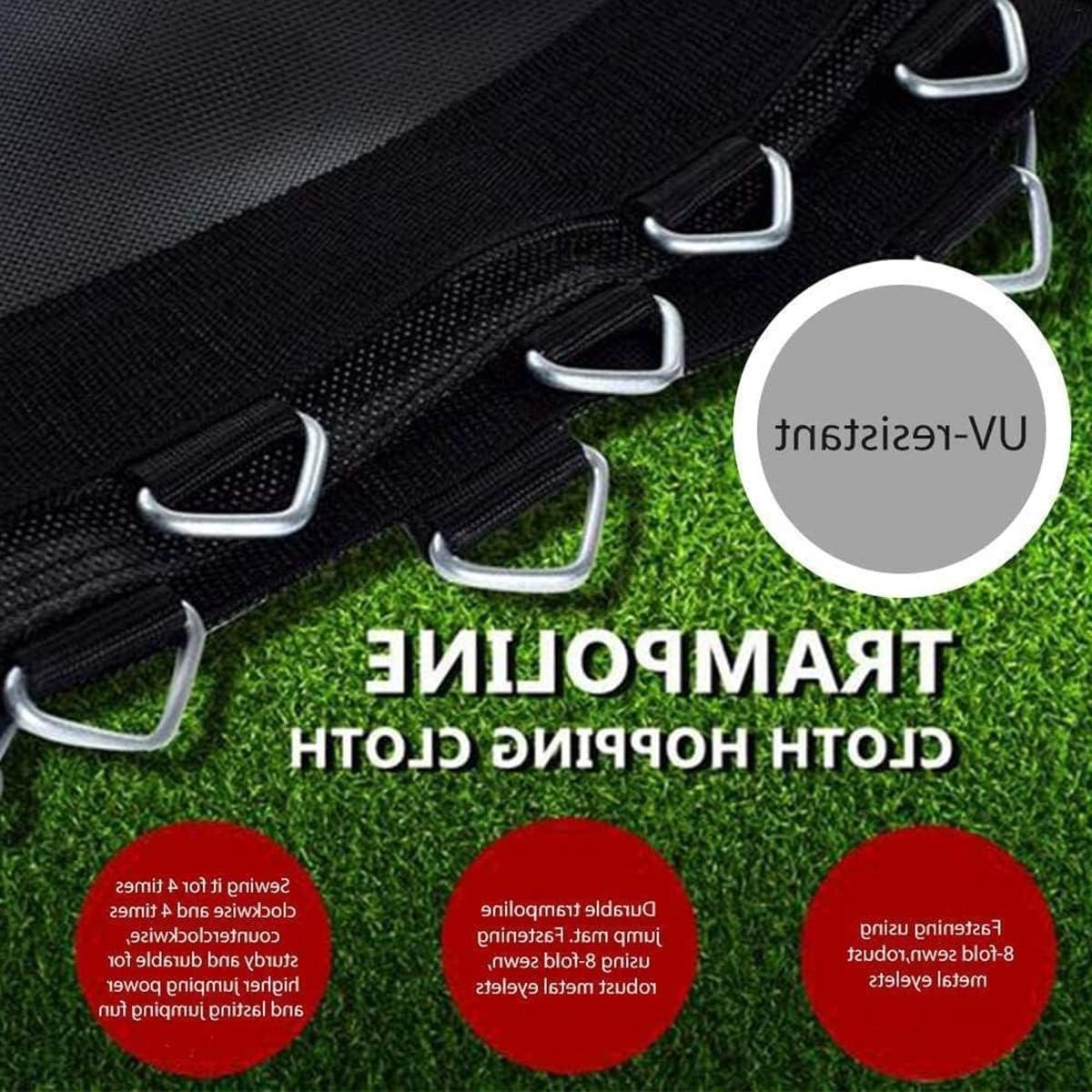 Trampoline Springdoek - Vervangend Matras - Buiten Spelen - UV-bestendig Waterafstotend - 14ft 84 Gespen - Zwart