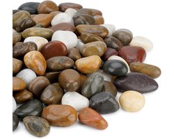 Gepolijste Kiezels - Rivierstenen Grind - Aquarium Decoratie - Natuurlijk Glad - 3/8 inch - Gemengd