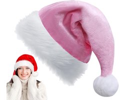 YAAVAAW Kerstmuts Deluxe Kerstmuts voor kinderen, volwassenen, luxe kerstmuts pluche kerstmanhoed, unisex kerstfeesthoed, vader kersthoed kostuum geschenken voor vrouwen, mannen Kerstmis Nieuwjaar