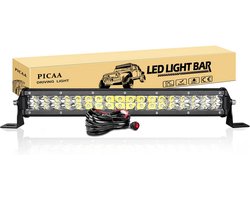PICAA LED-lichtstrip, dubbele rij, 38 cm, 108 W, met draad, 12 V, LED-werklamp, voor SUV, offroad, ATV, UTV, tractor, 4 x 4, auto