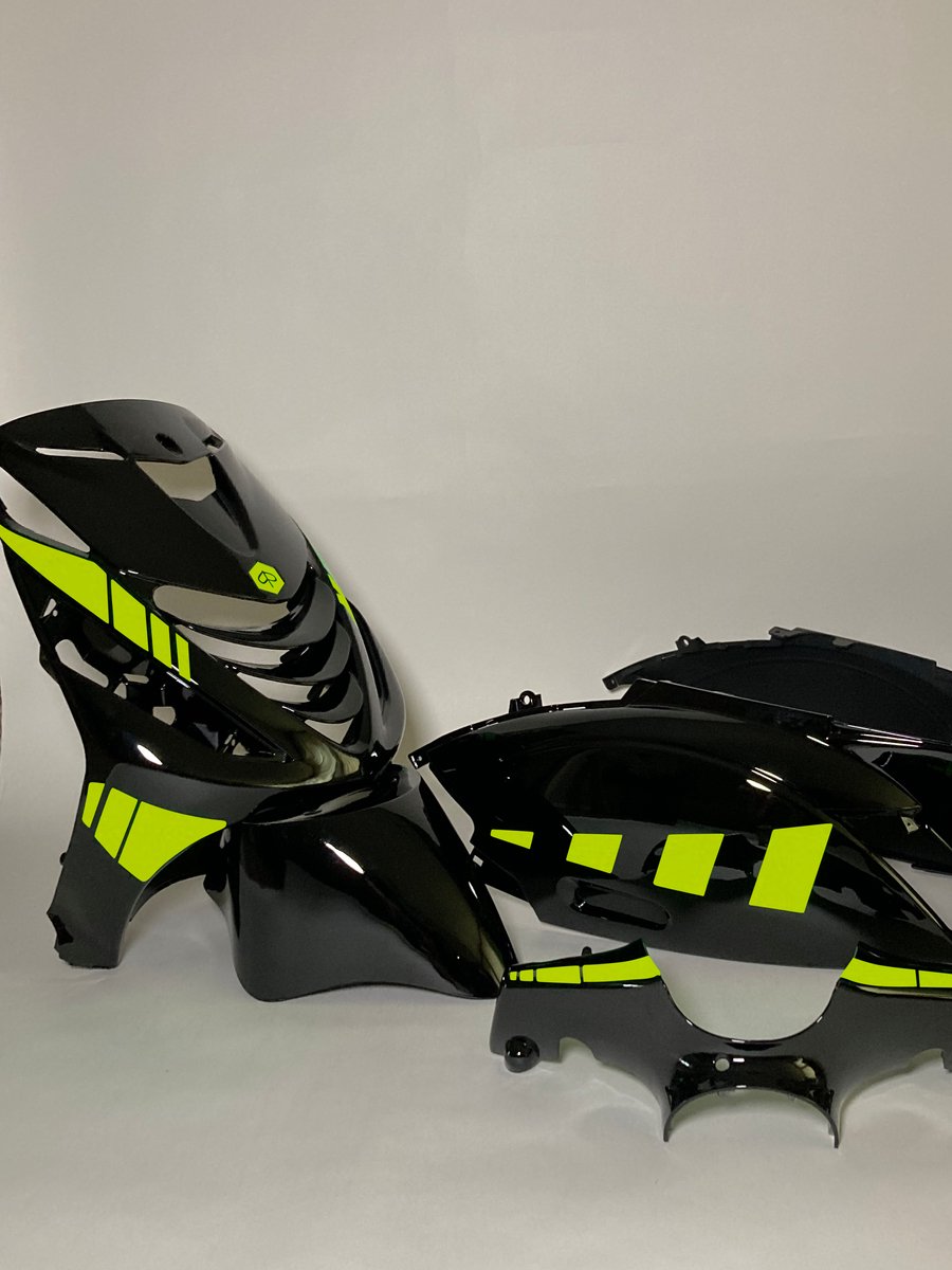 Piaggio Zip Stickerset - Striped - Fluor Geel