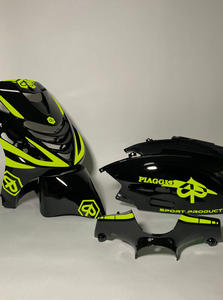 Piaggio Zip Stickerset - Crossed - Fluor Geel