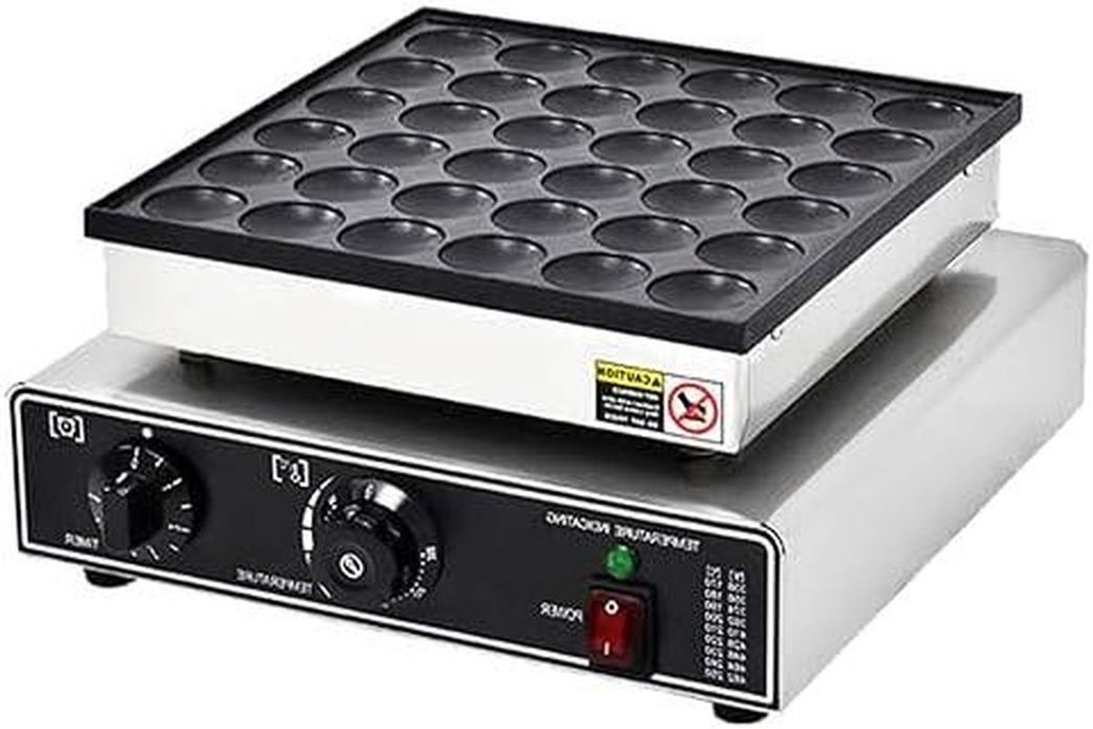 Pannenkoekenmaker Elektrisch - Apparaat Muffin - Snelle Snacks Bakken - Antiaanbak Gietijzer - 50 Pannenkoekjes - Zilver