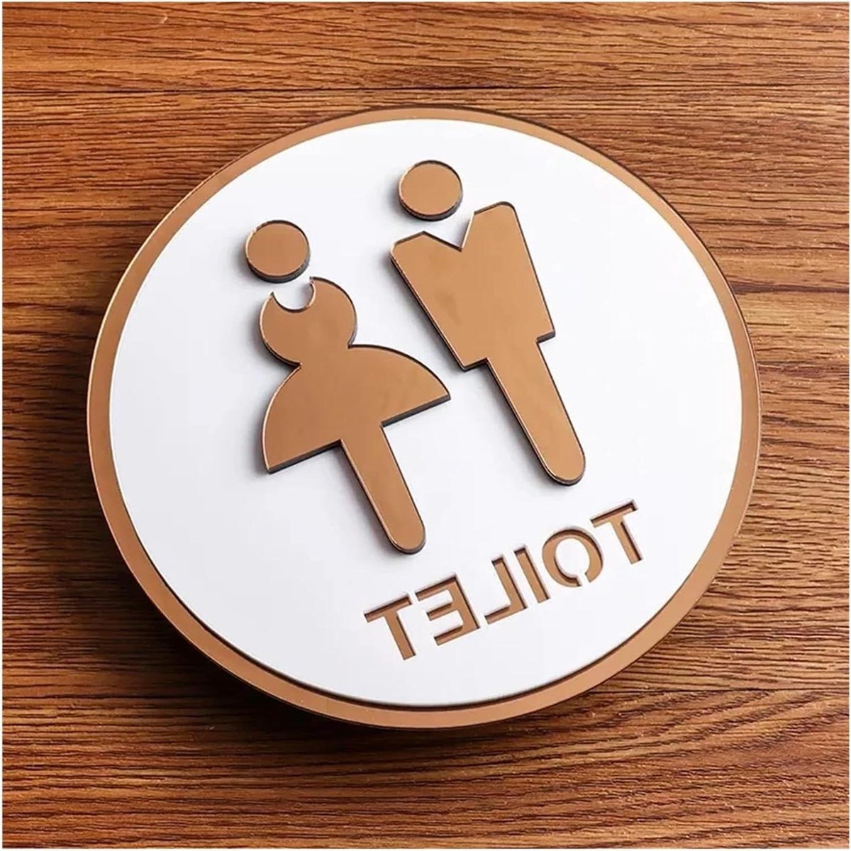 Toiletbord - Herentoilet Damentoilet - Locatie Aanduiding - Krasbestendig Materiaal - 15x15cm - Veelkleurig