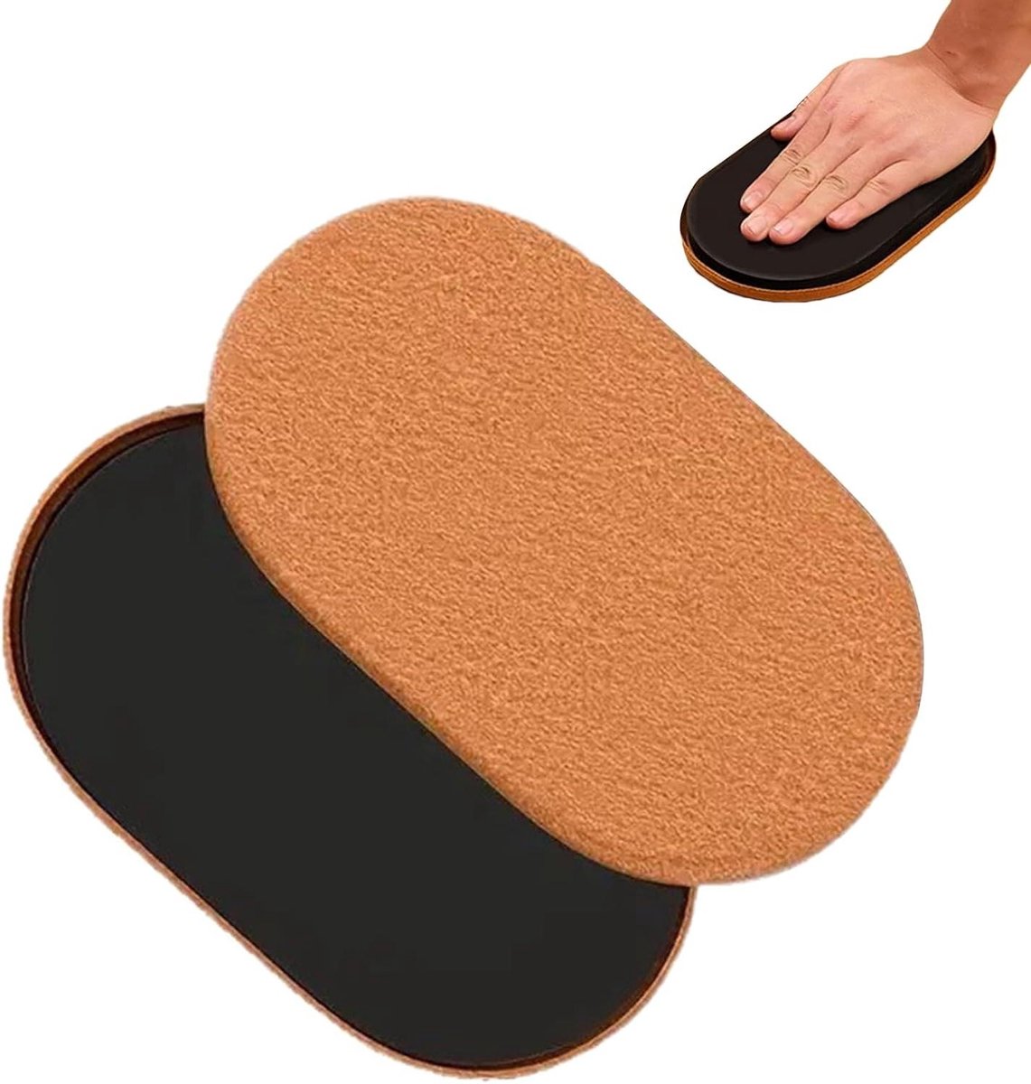 Glijplaten Workout - Core Trainers - Kracht Training - Dubbelzijdig Gebruik - 24 x 14.5 cm - Grijs