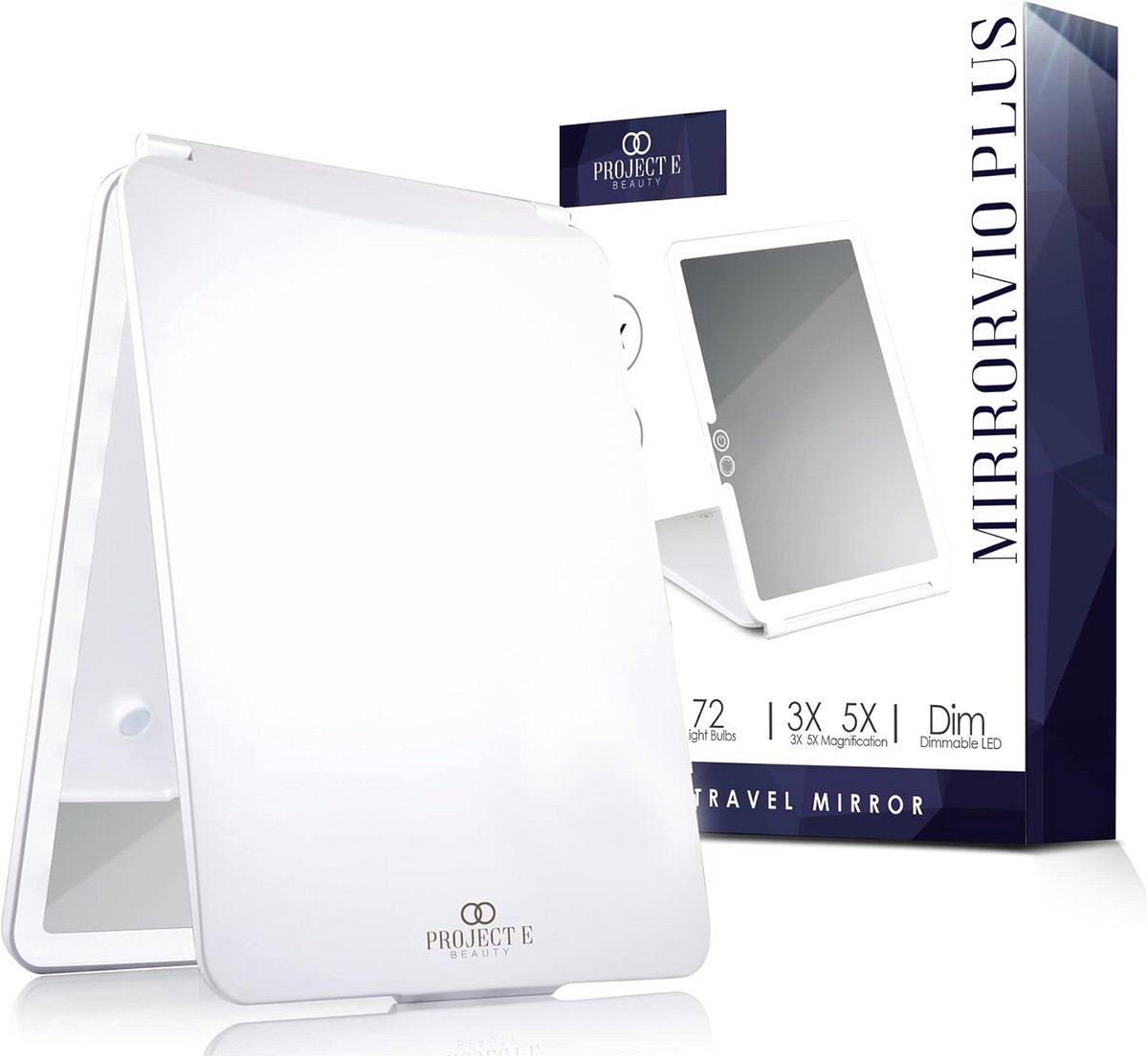 Oplaadbare LED Make-up Spiegel met 3 Lichtstanden en Vergroting