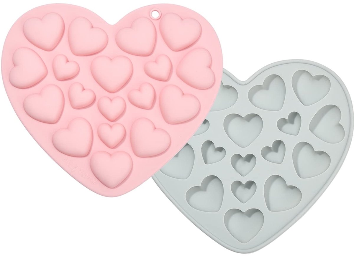 MTTproducts- Siliconen Mallen Hart - 2 Stuks - 3D Cake Decoratie - Fondant Mallen - Chocolade/Snoep - Polymeer Klei Zeep - Bakvorm
