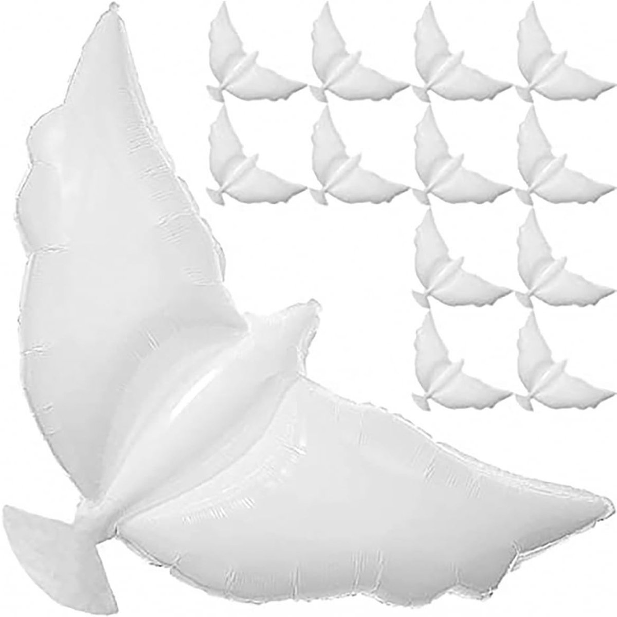 MTTproducts- Duifballon 10 Stuks - Aluminium Folieballon - Herdenkingsballonnen - Huwelijksballon - Verjaardag - Gedenktekens - Duurzaam