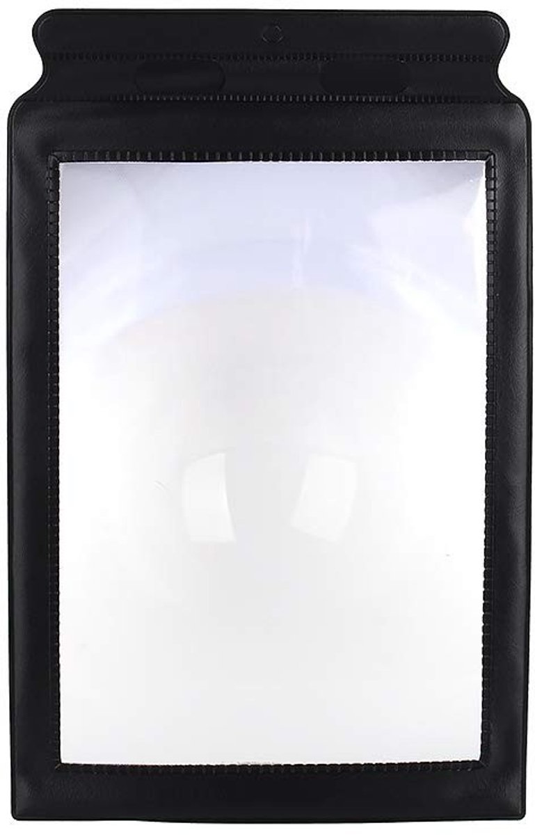 MTTproducts- Vergrootglas 3x vergroting - A4 formaat - Flexibele leesstandaard - Zwart vinylframe - Duurzaam ontwerp - Geschikt voor boeken en kaarten - Vergrootlens