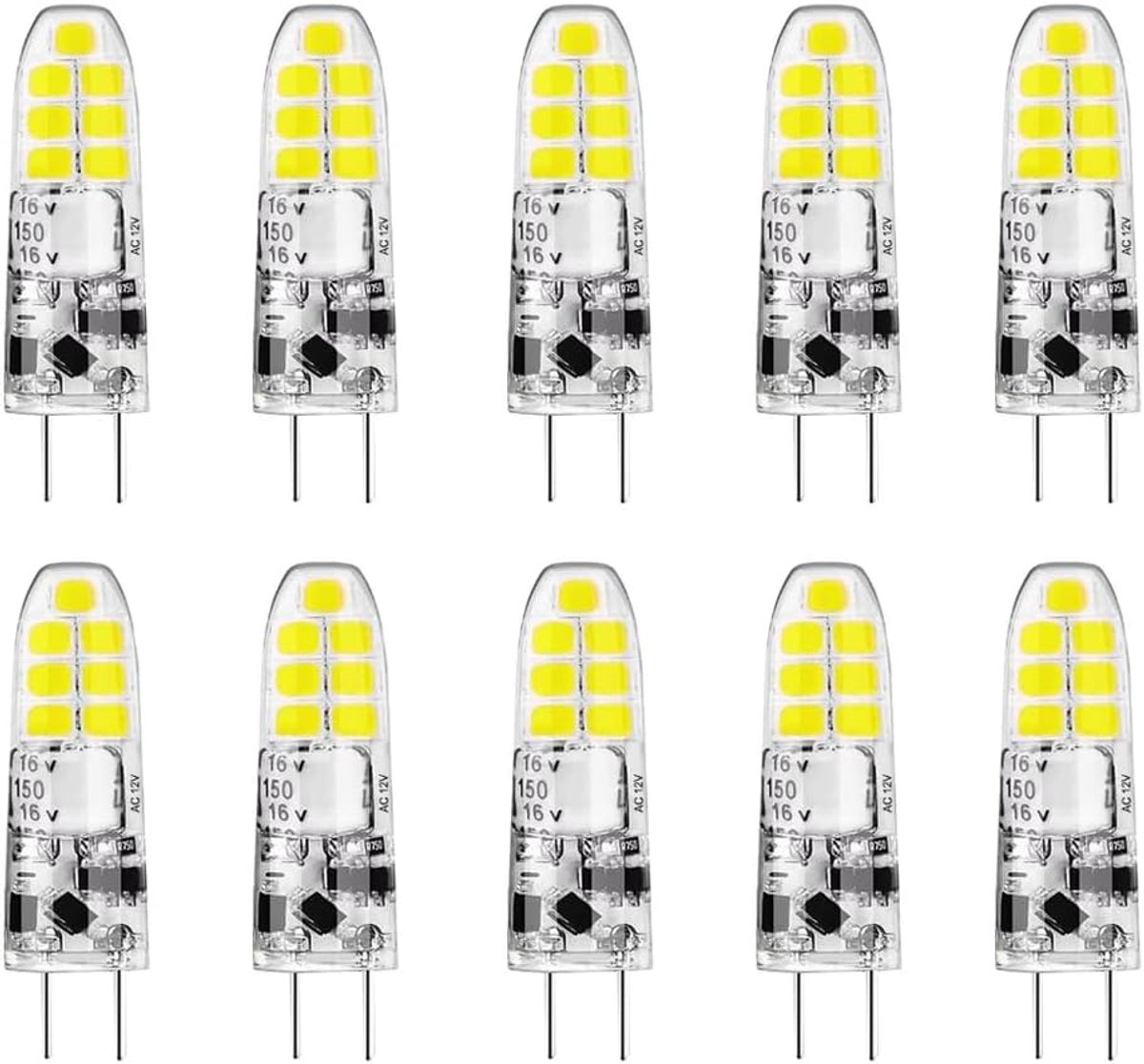 G4 LED Lampen 3W Koudwit 300 Lumen 12V AC/DC Vervanging voor 30W Halogeen 10 Stuks